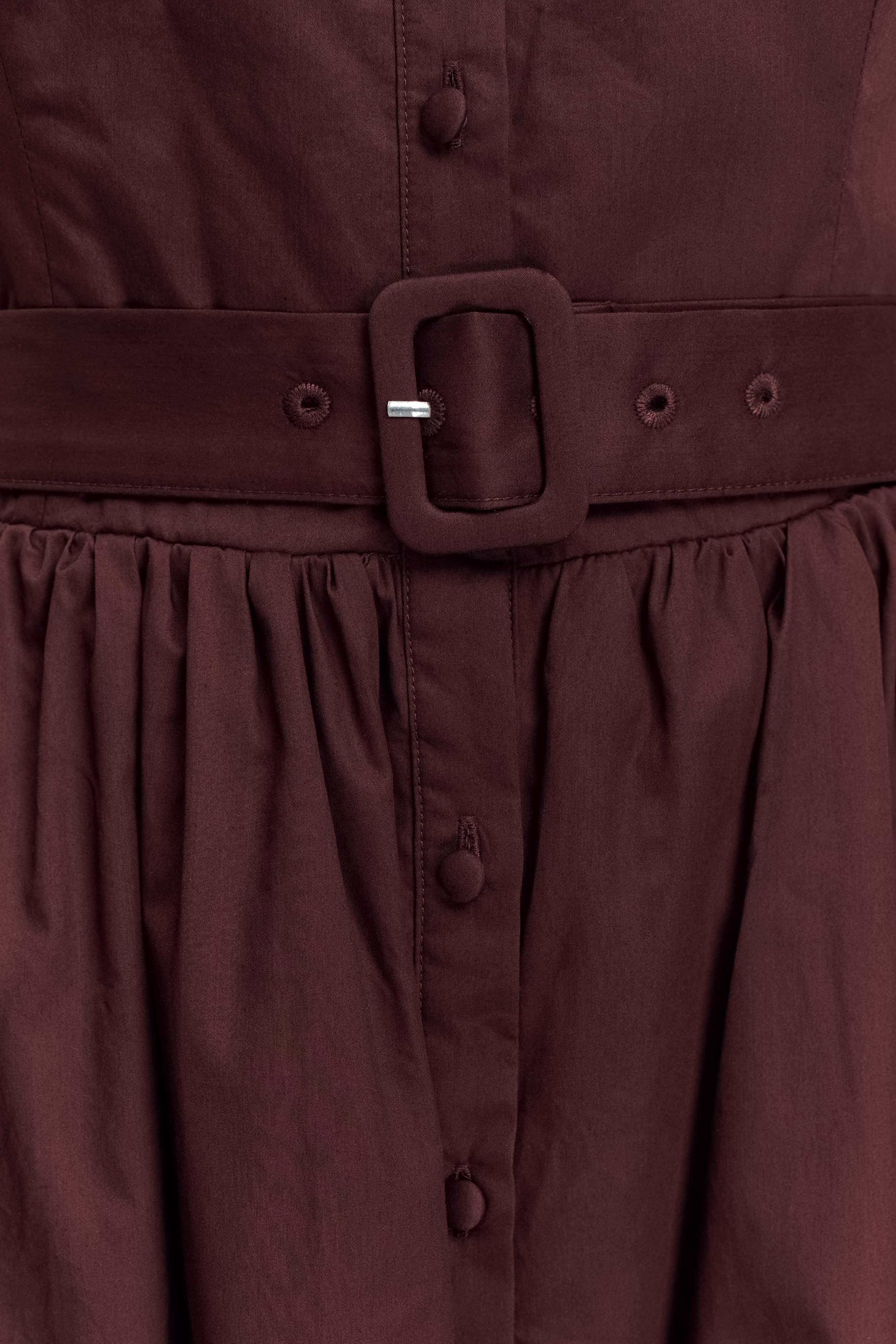 Cindy Collared Midi Dress Chocolate