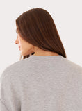 Grey Balloon Sleeve Bubble Hem Sweatshirt