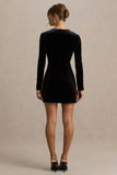 Irresistible Black Velvet Square Neck Mini Dress