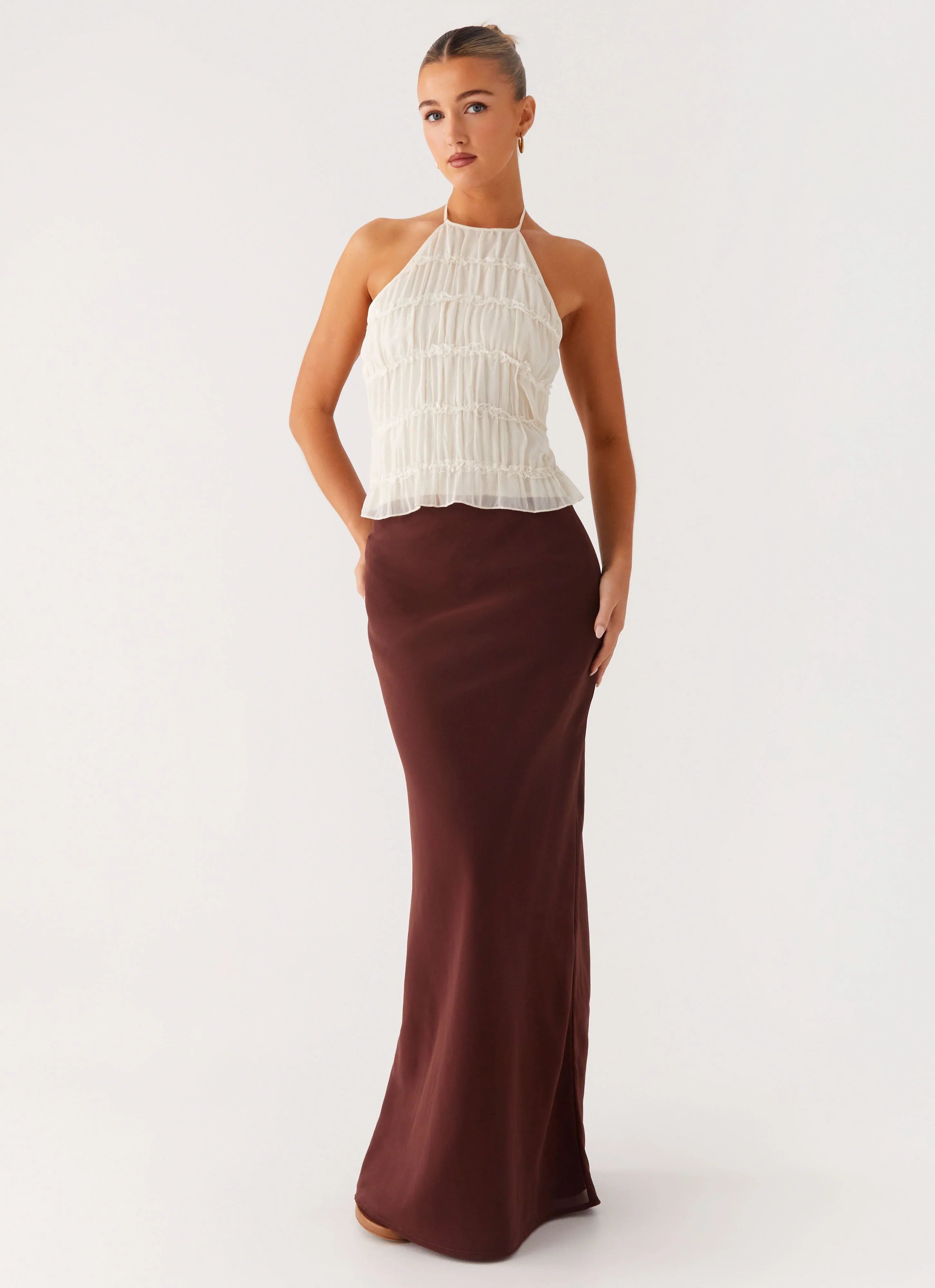 Sienna Sunset Maxi Skirt Chocolate