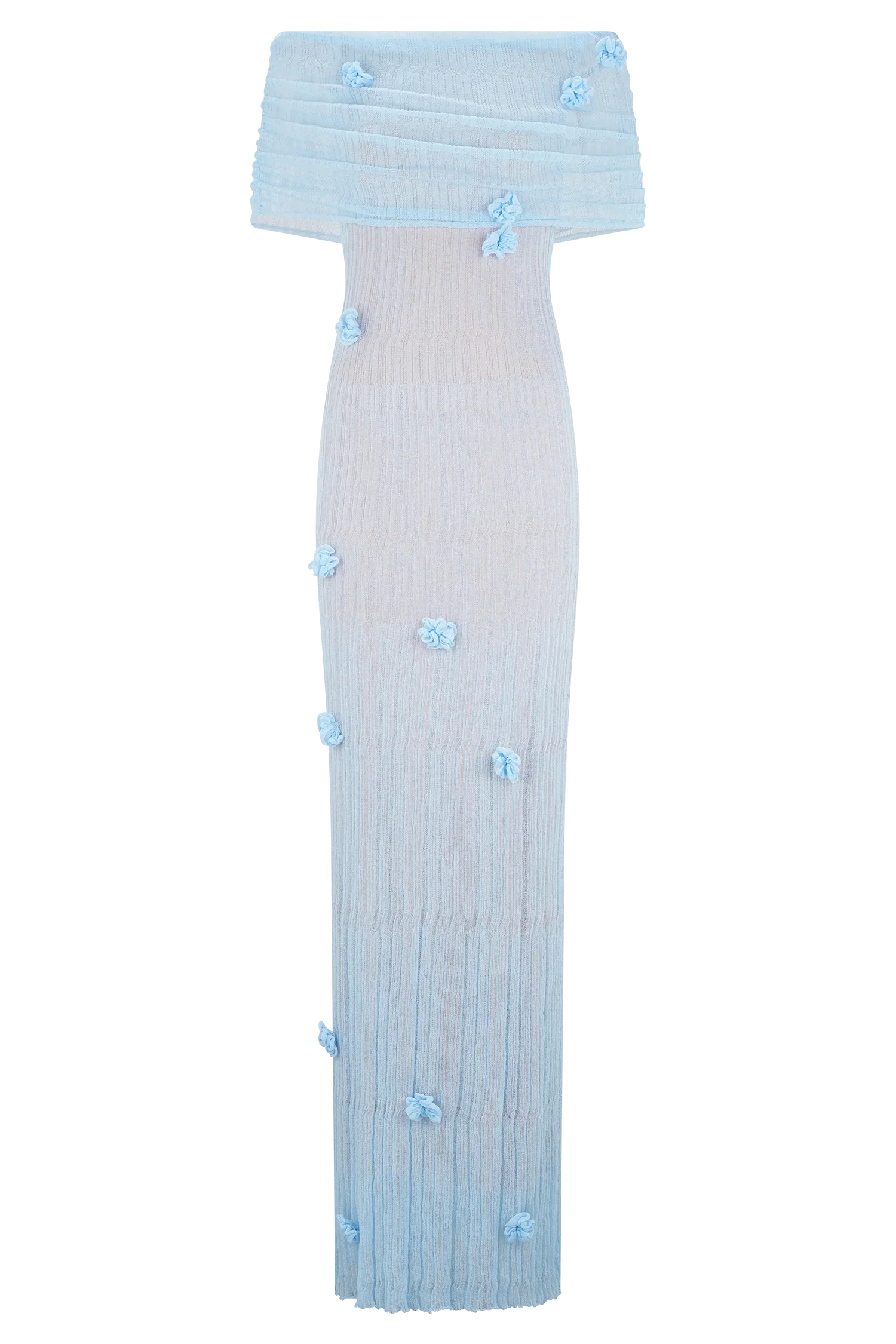 Brynn Orchid Knit Maxi Dress Baby Blue