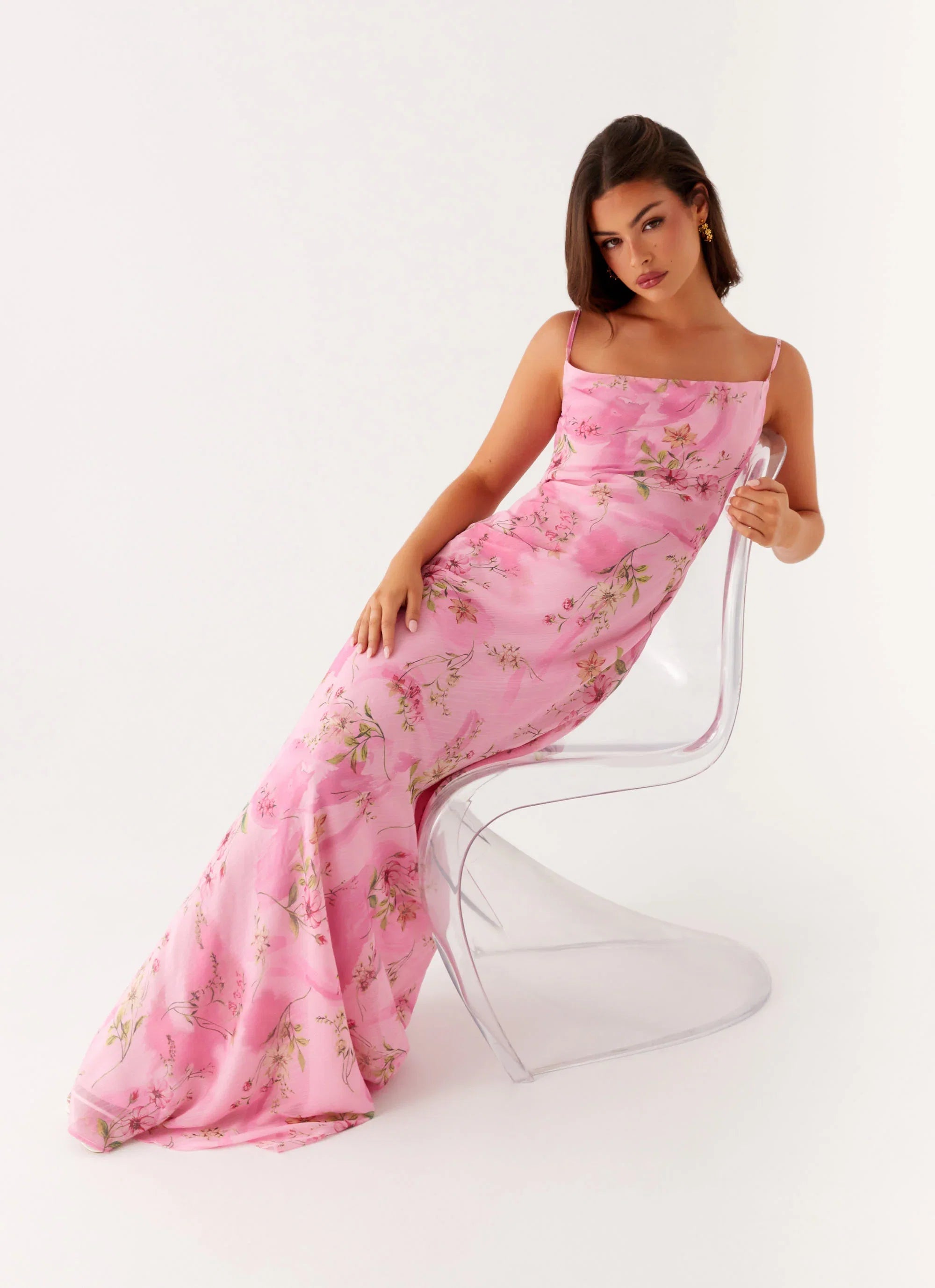 Orlando Maxi Dress Pink Floral Print