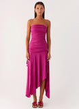 Ora Strapless Maxi Dress Fuchsia