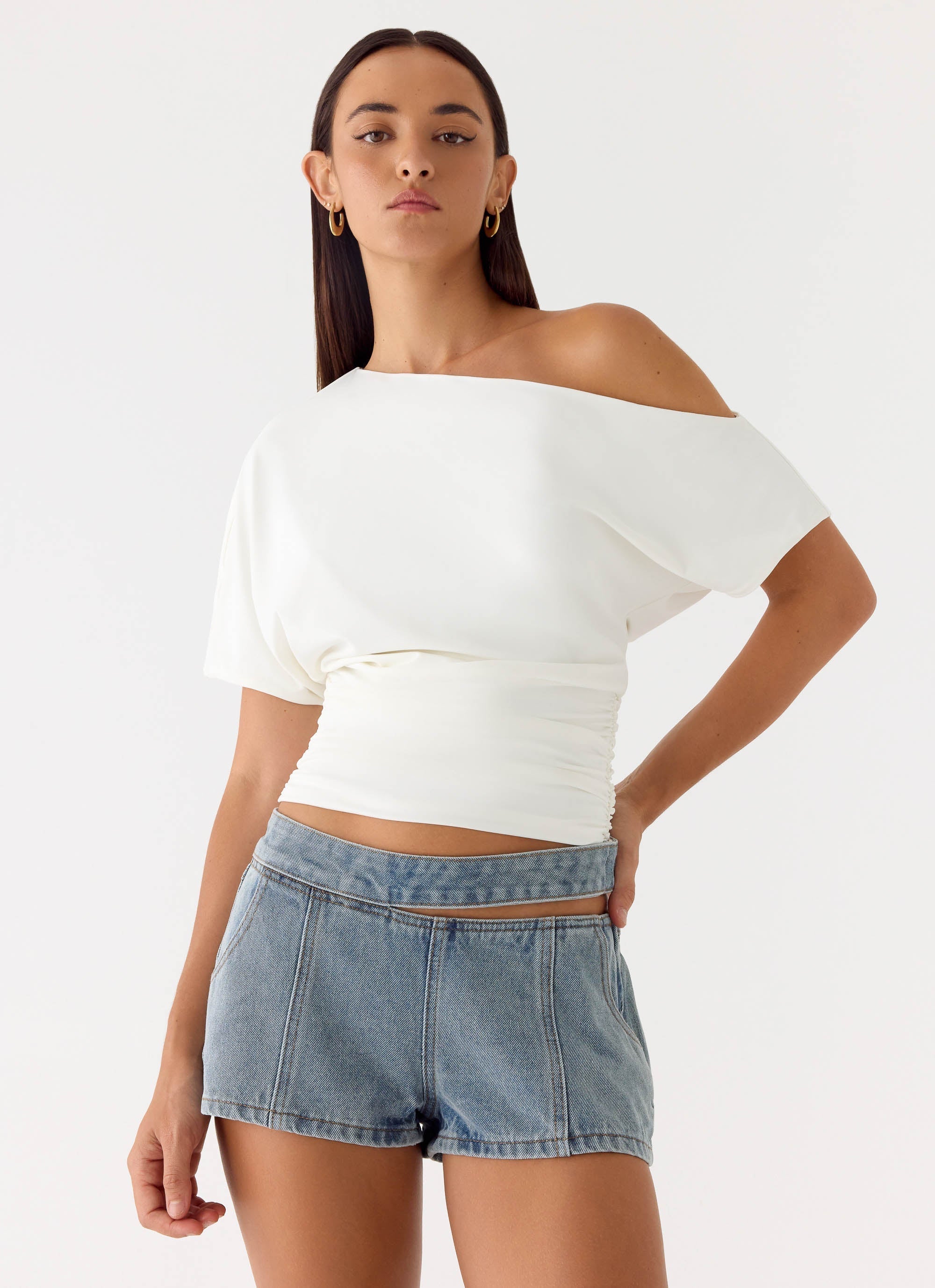 Hadleigh Denim Mini Shorts Light Denim