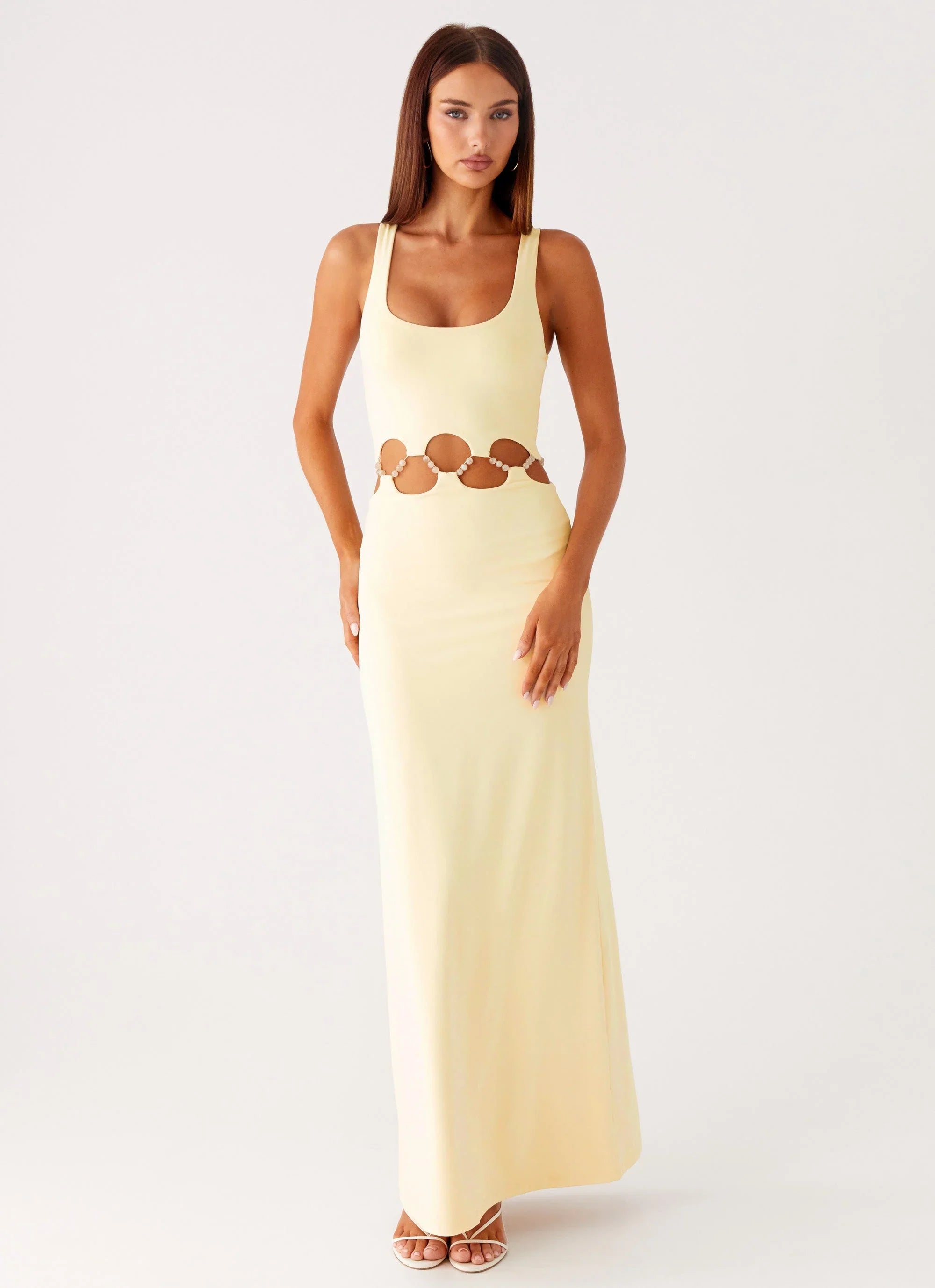 Dreamboat Beaded Maxi Dress Yellow