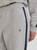 Grey Contrast Stripe Wide Leg Jogger