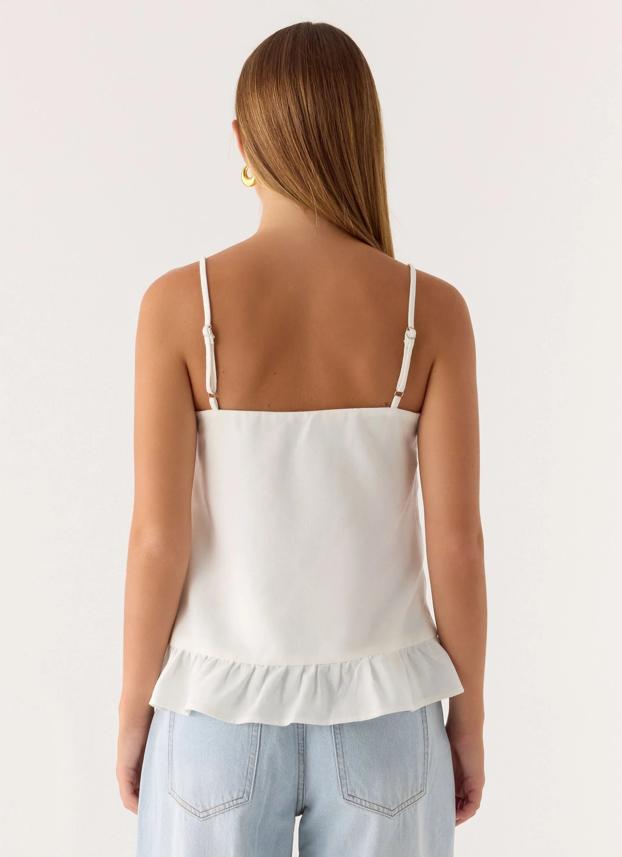 Lucie Mae Linen Top White