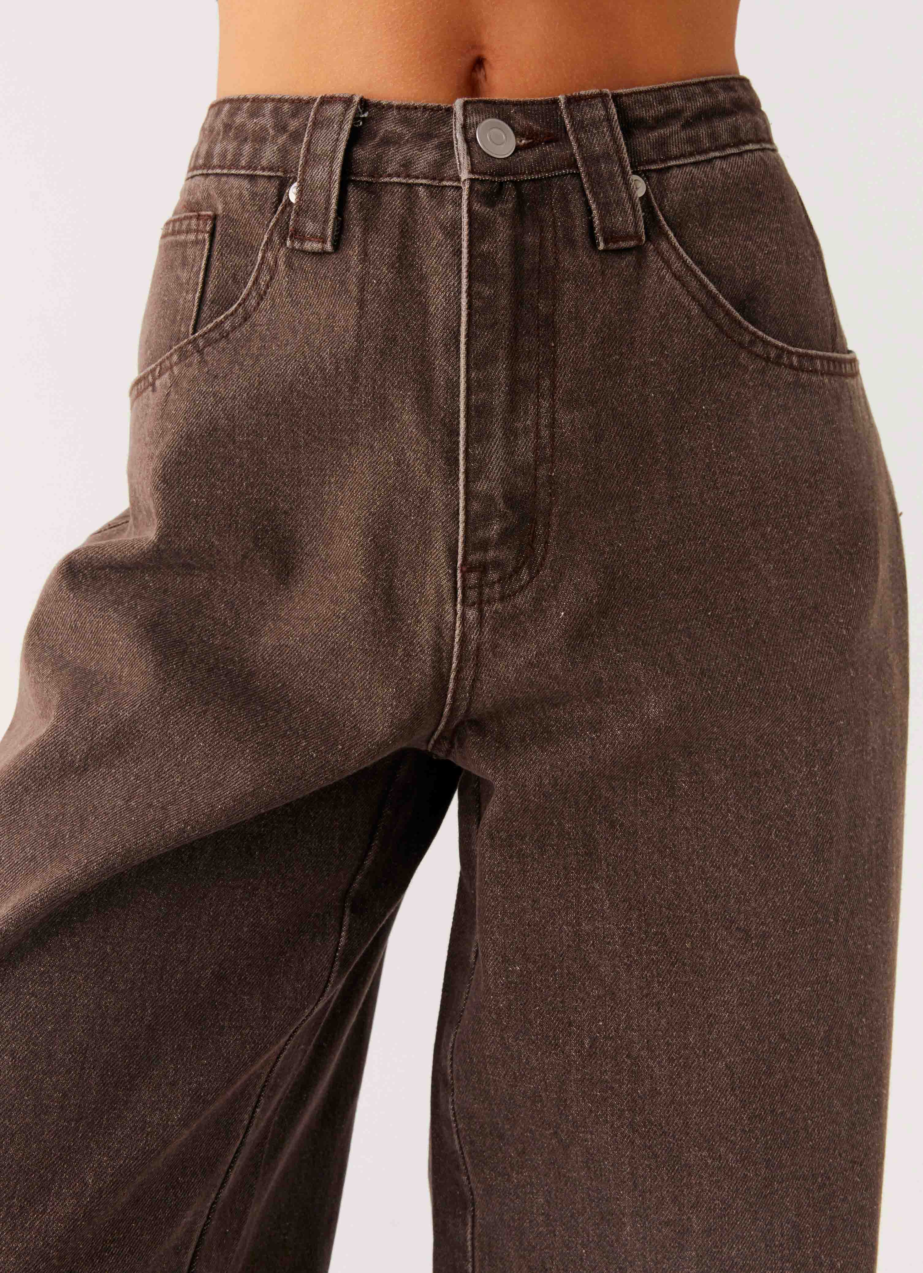 Midwest Low Rise Denim Jeans Light Wash Chocolate
