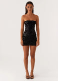 Moorey Beaded Mini Dress Black