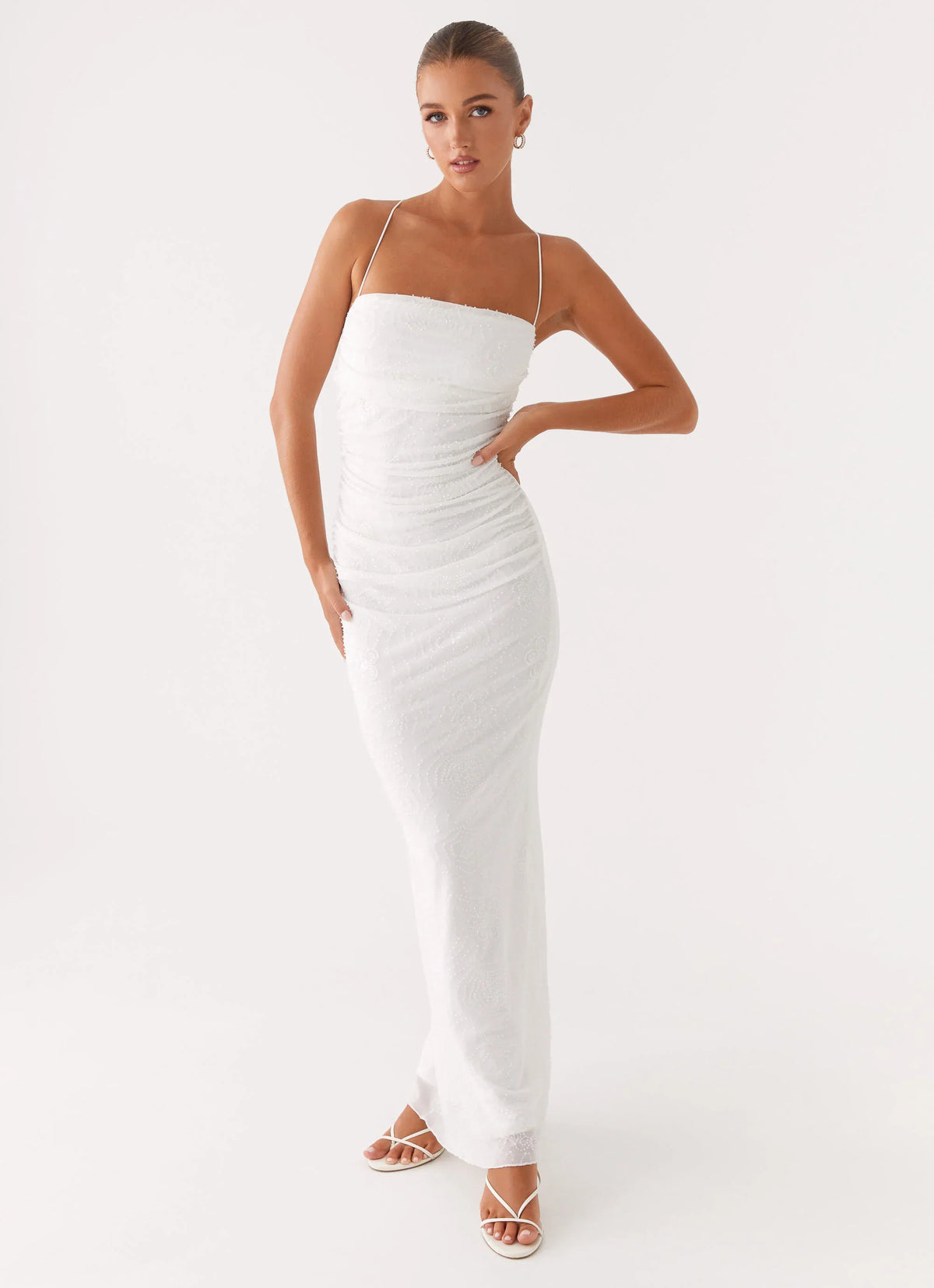 Paxton Beaded Maxi Dress White