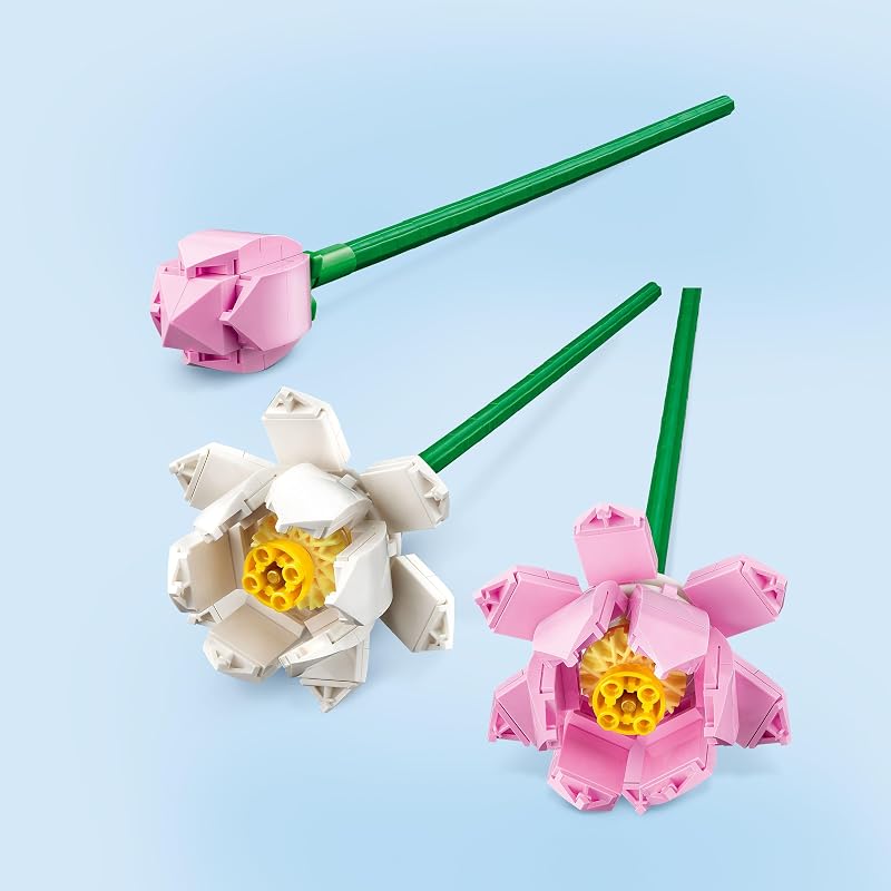 LEGO Lotus Flower Building Toy for Kids Girls Boys Ages 8 Artificial Lotus Flowers for Home Decor Display Creative Gift Idea for Her Him 40647