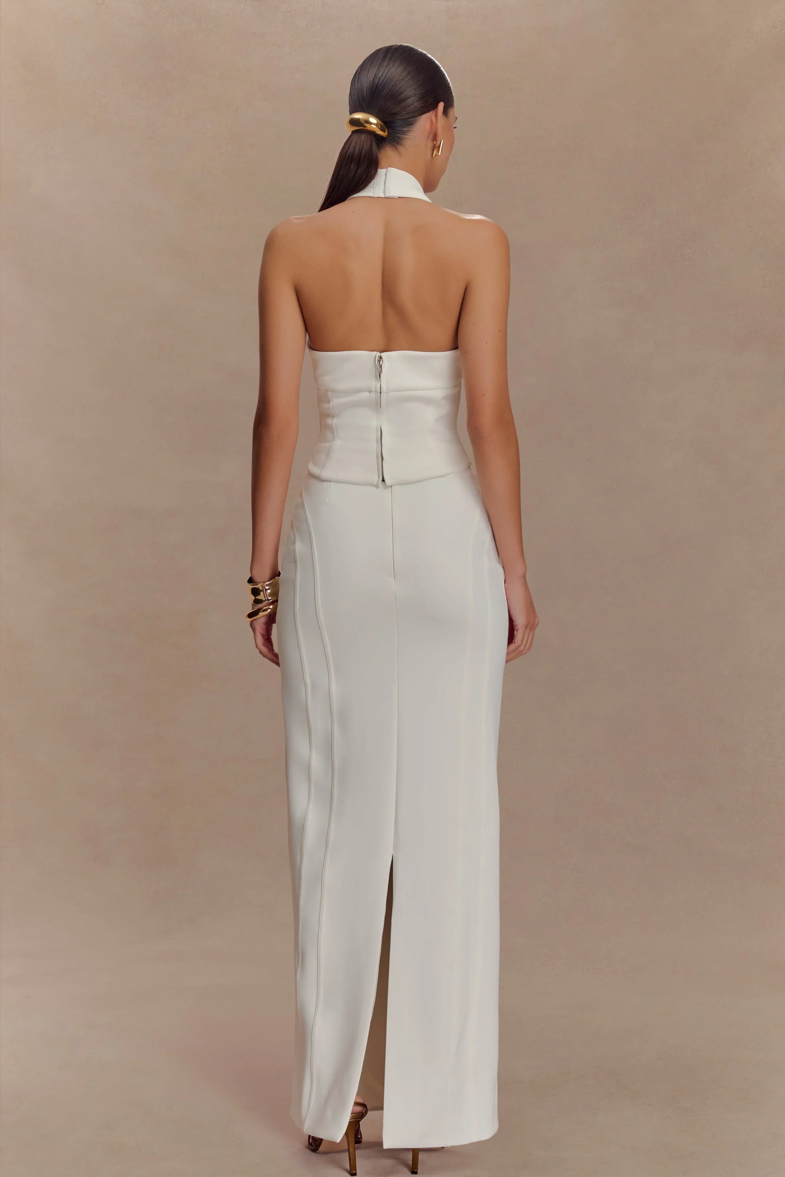 Meadow Corset Halter Top White