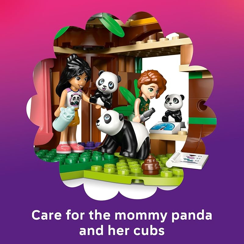 LEGO Friends Panda Sanctuary Animal Care Building Toy Playset for Girls Boys Ages 7 Gift Idea for Birthdays W 2 Minifigures Panda Toys 42648