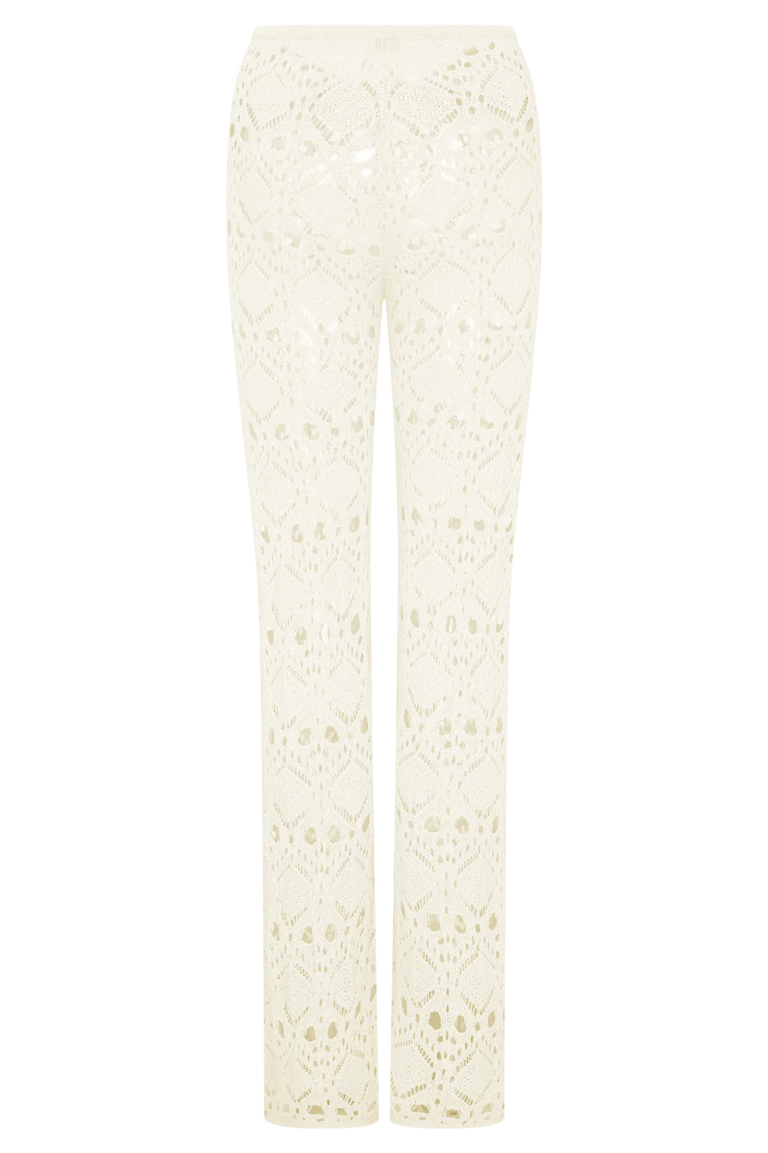 Trena Crochet Knit Pants Ivory