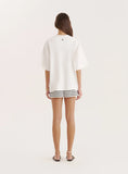 Cream Capri Slogan Oversized T Shirt