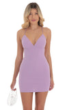 V Neck Bodycon Dress in Lavender