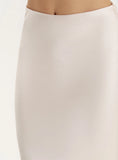 Cream Satin Maxi Skirt