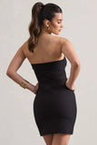 Indie Black Bodycon Bandeau Mini Dress With Cut Outs