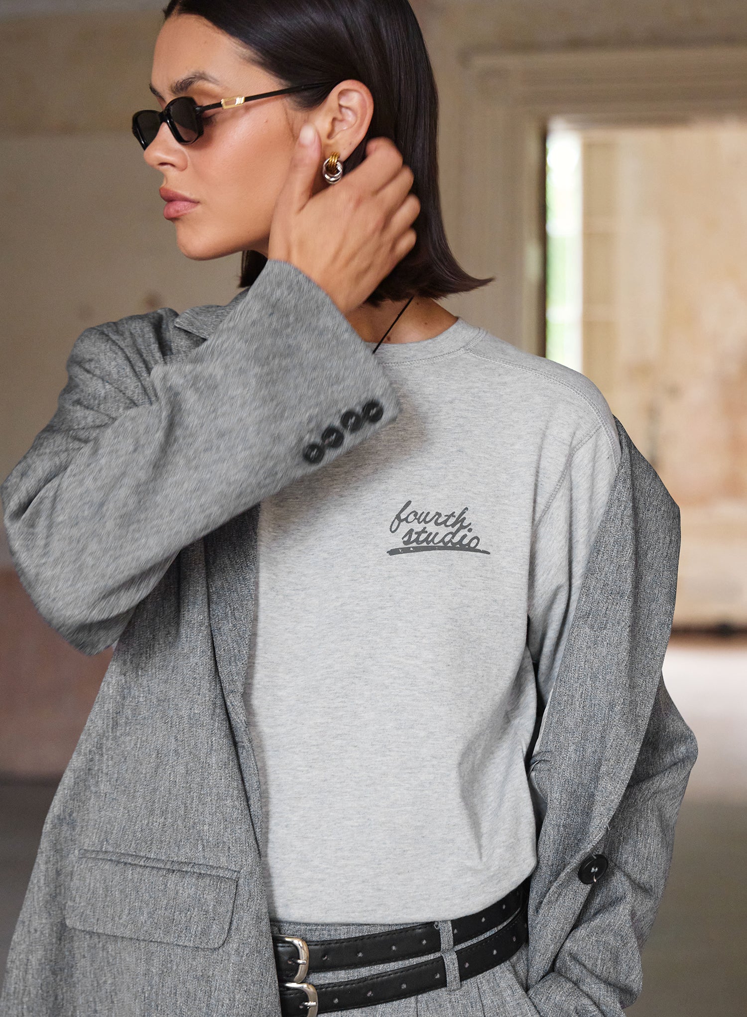 Grey Fourth Studio Cotton T Shirt