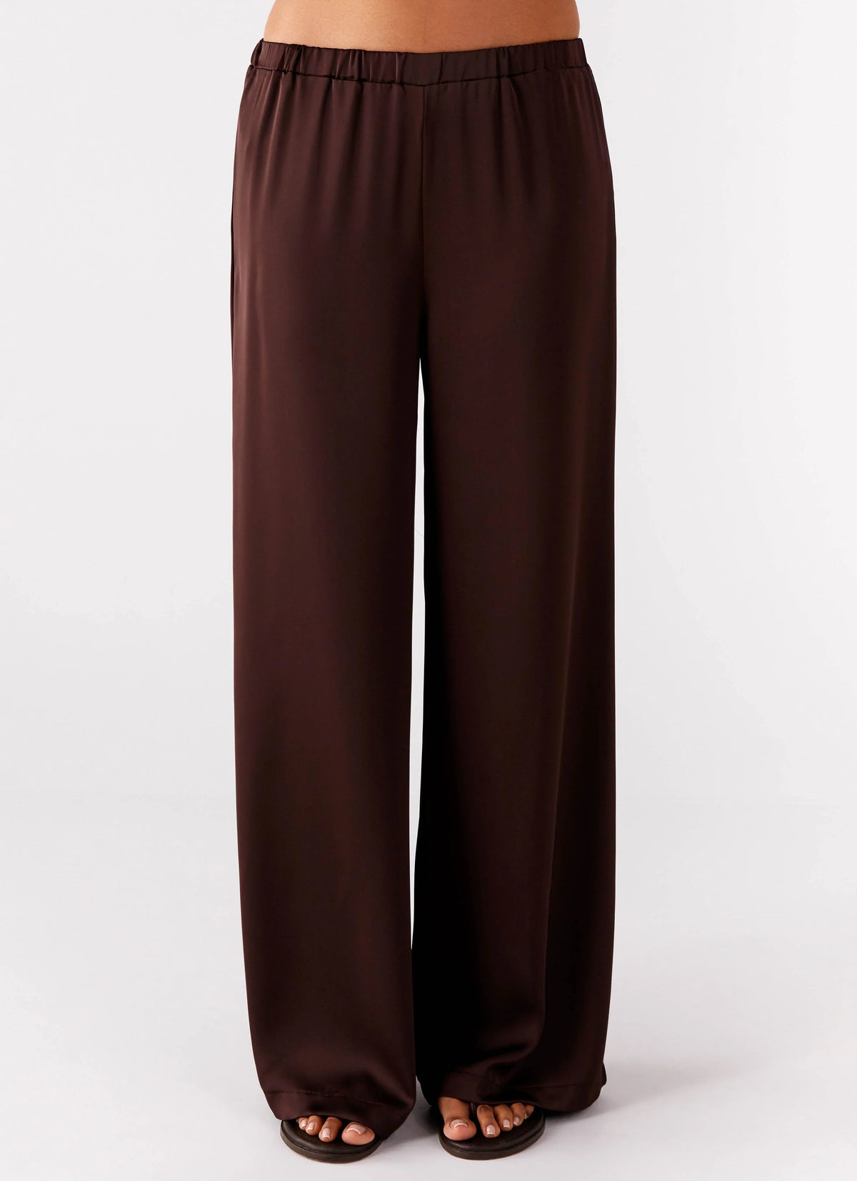 Palm Cove Satin Pants Chocolate