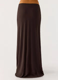Star Girl Chiffon Maxi Skirt Cool Chocolate