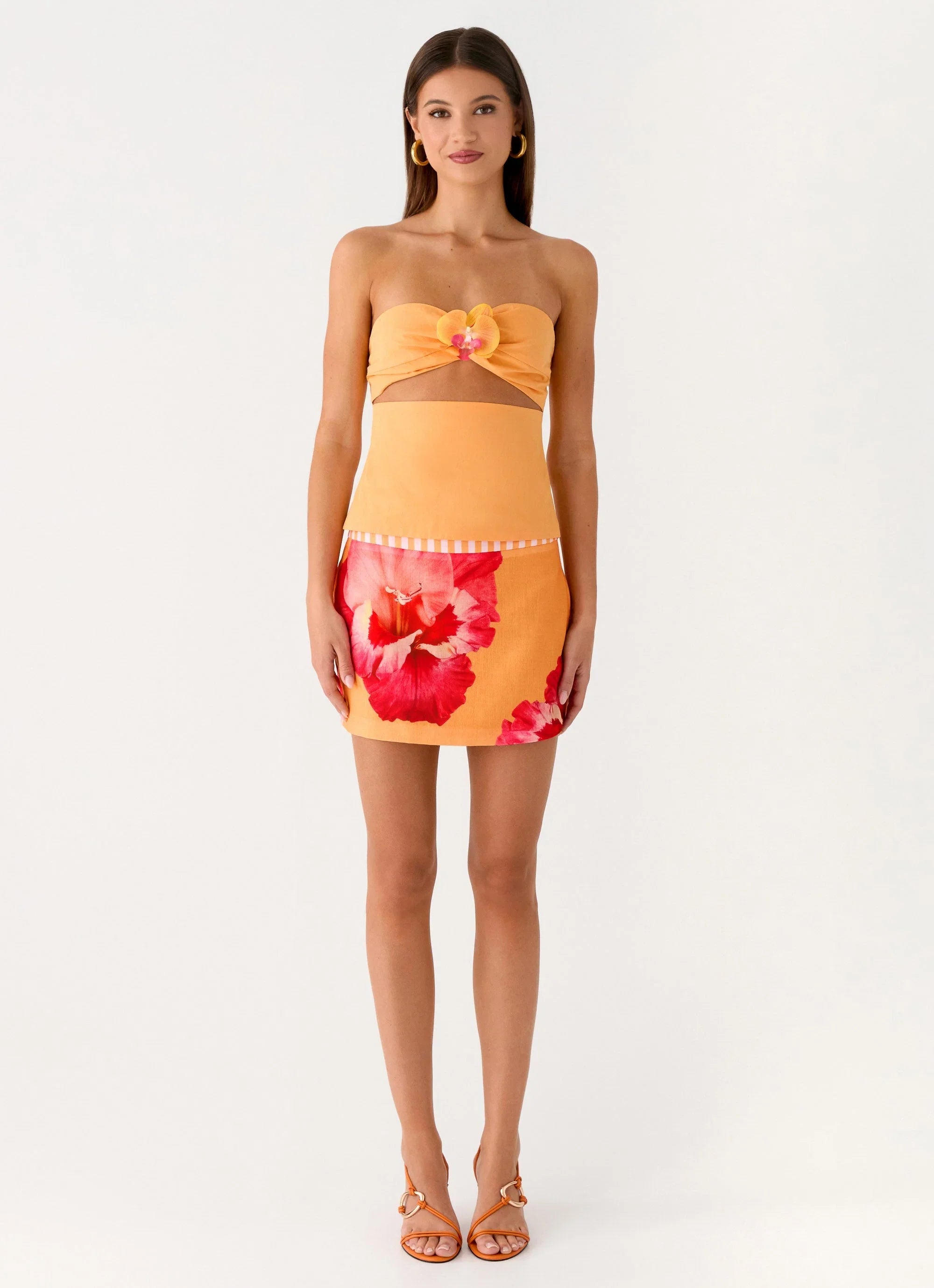 Kalya Mini Skirt Orange