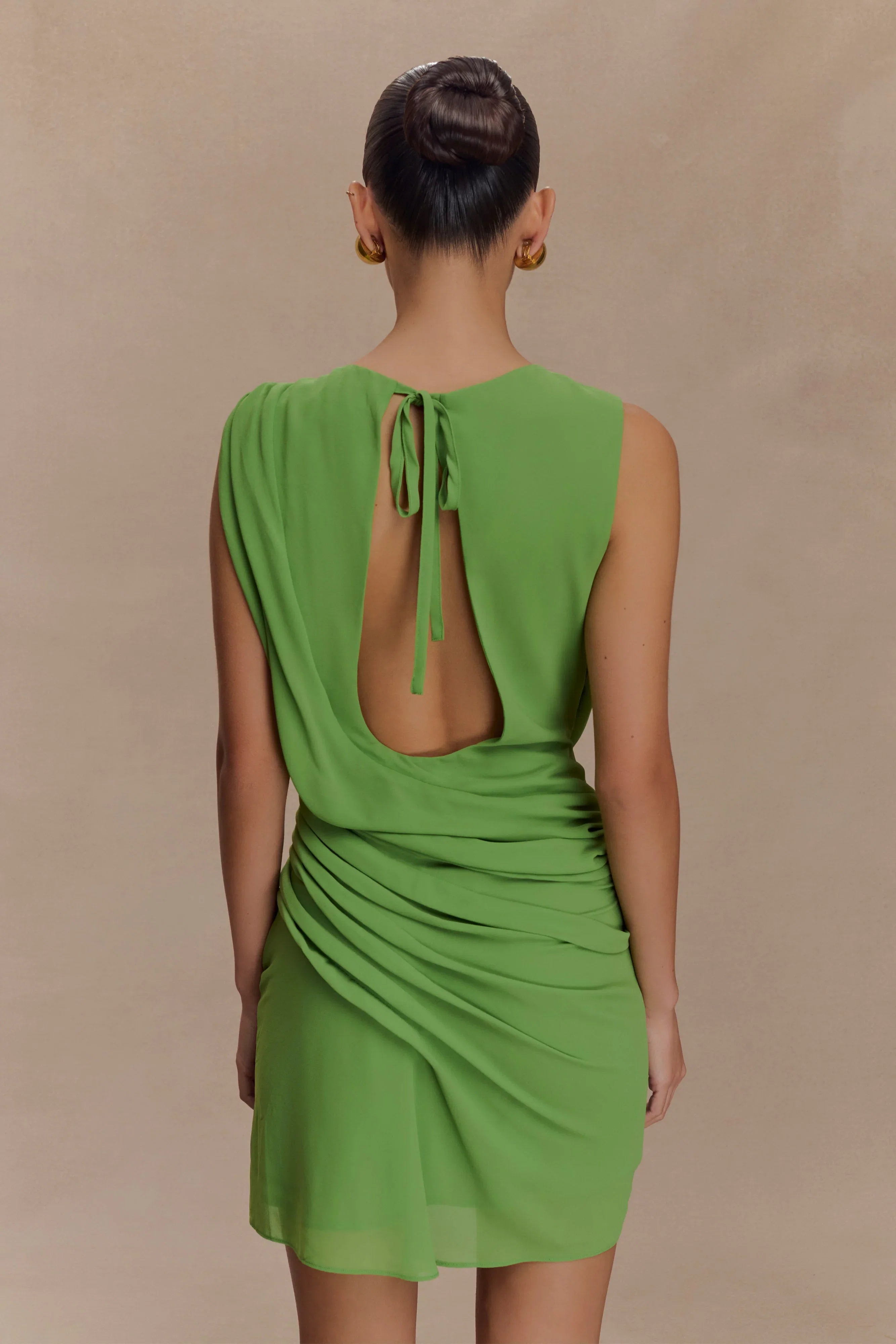 Oria Chiffon Mini Dress Green