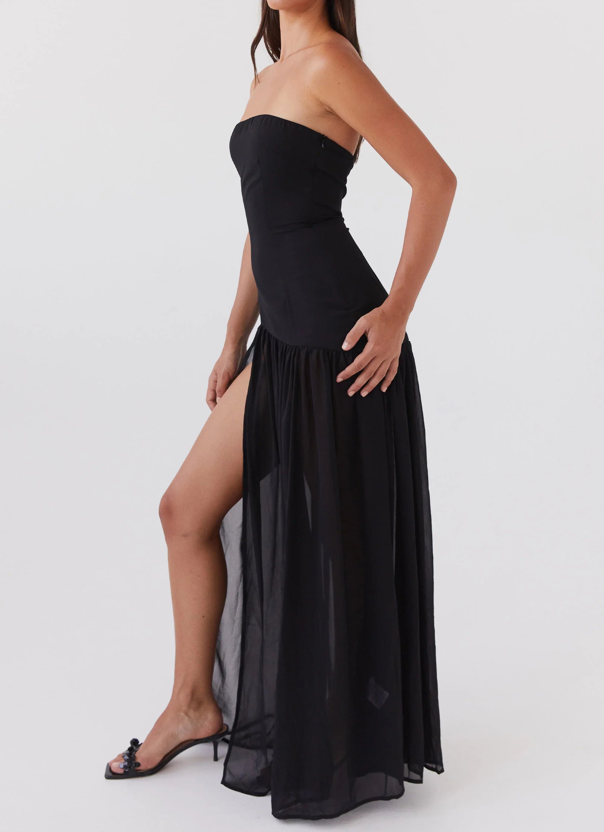 Eden Strapless Maxi Dress Black