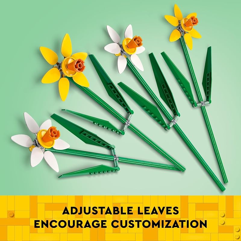 LEGO Daffodils Building Toy for Kids Girls and Boys Ages 8 Birthday Gift for Kids Artificial Daffodil for Bedroom Decor and Display 40747