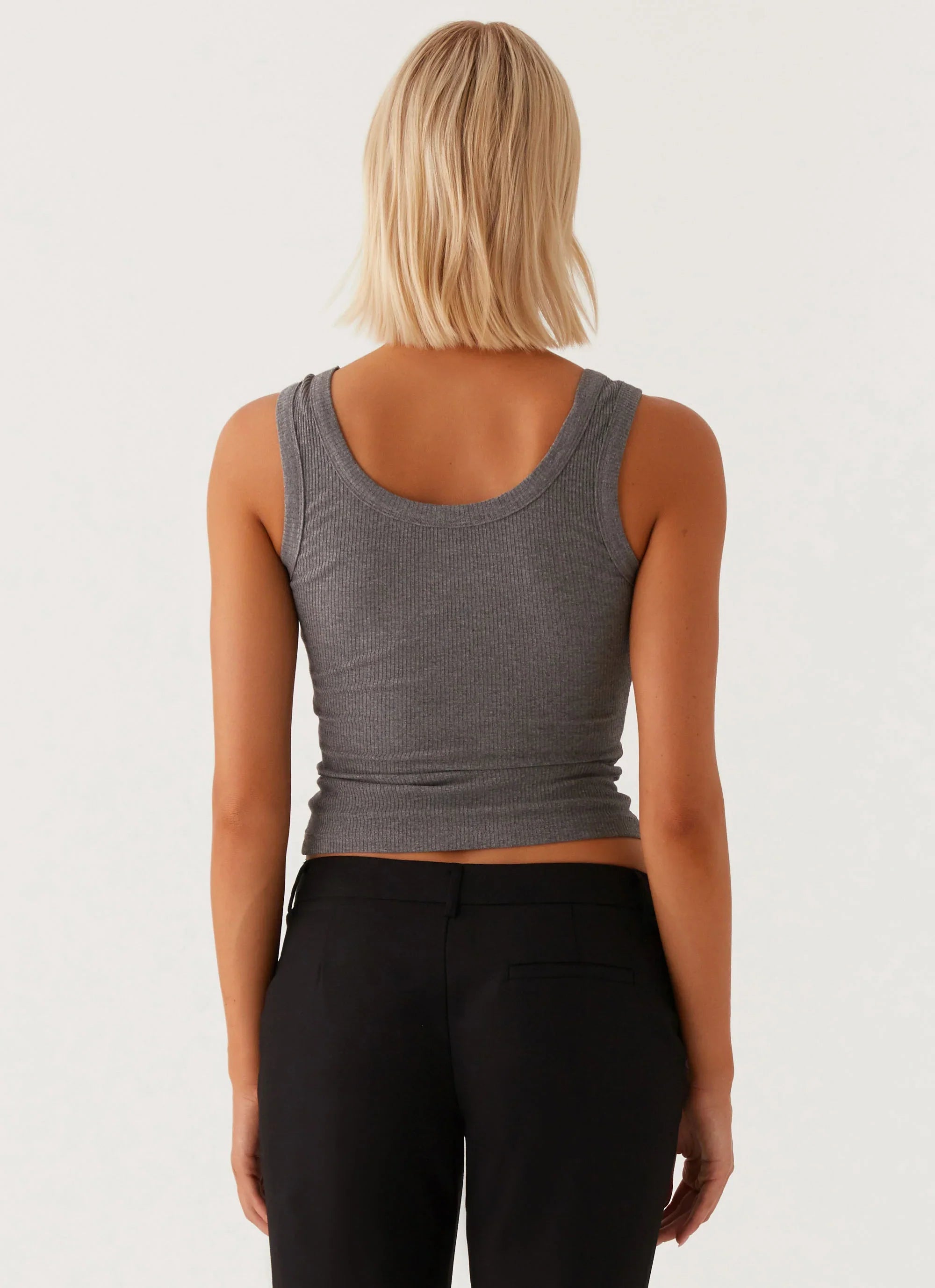 Signature Tank Top Dark Grey Marle