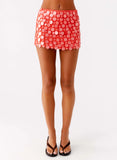 Movie Star Mini Skirt Mandarin Red