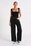 Linley Recycled Nylon Long Line Top Black