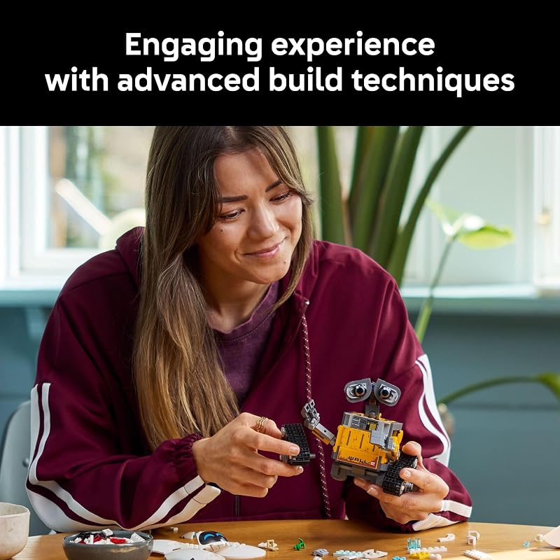 LEGO Disney Pixar Wall E EVE Building Set for Adults Ages 18 Home Office Book Shelf or Room Decor for Disney Fans Gift Ideas for Men Women 43279