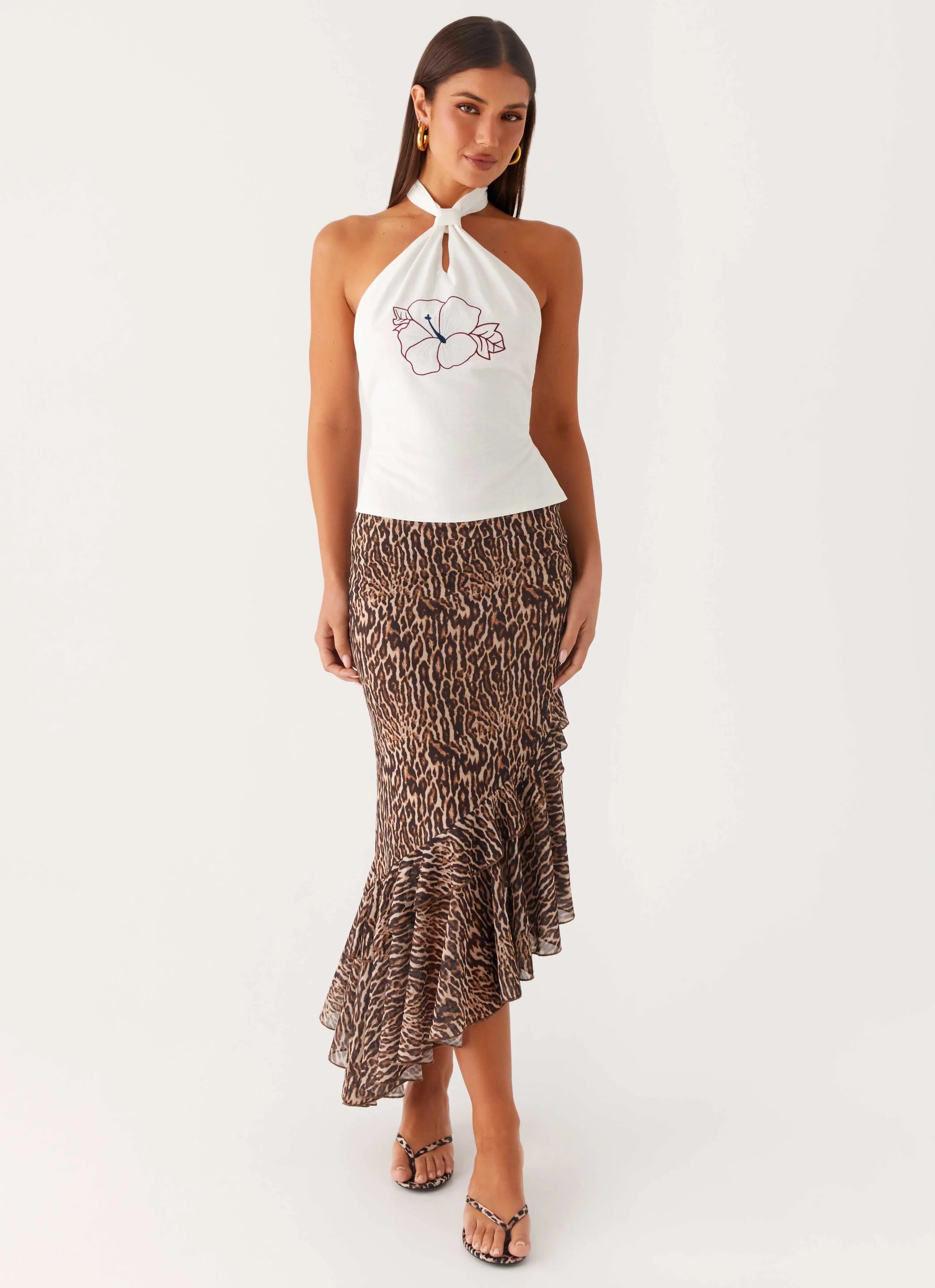 Wild Tide Midi Skirt Cheetah