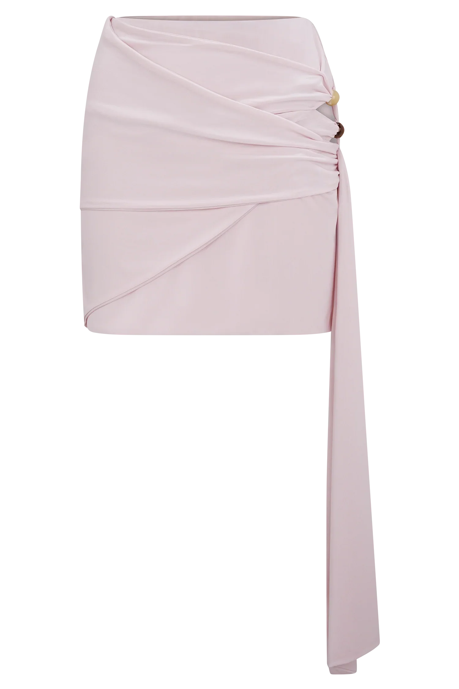 Alicent Slinky Beaded Mini Skirt Pale Pink