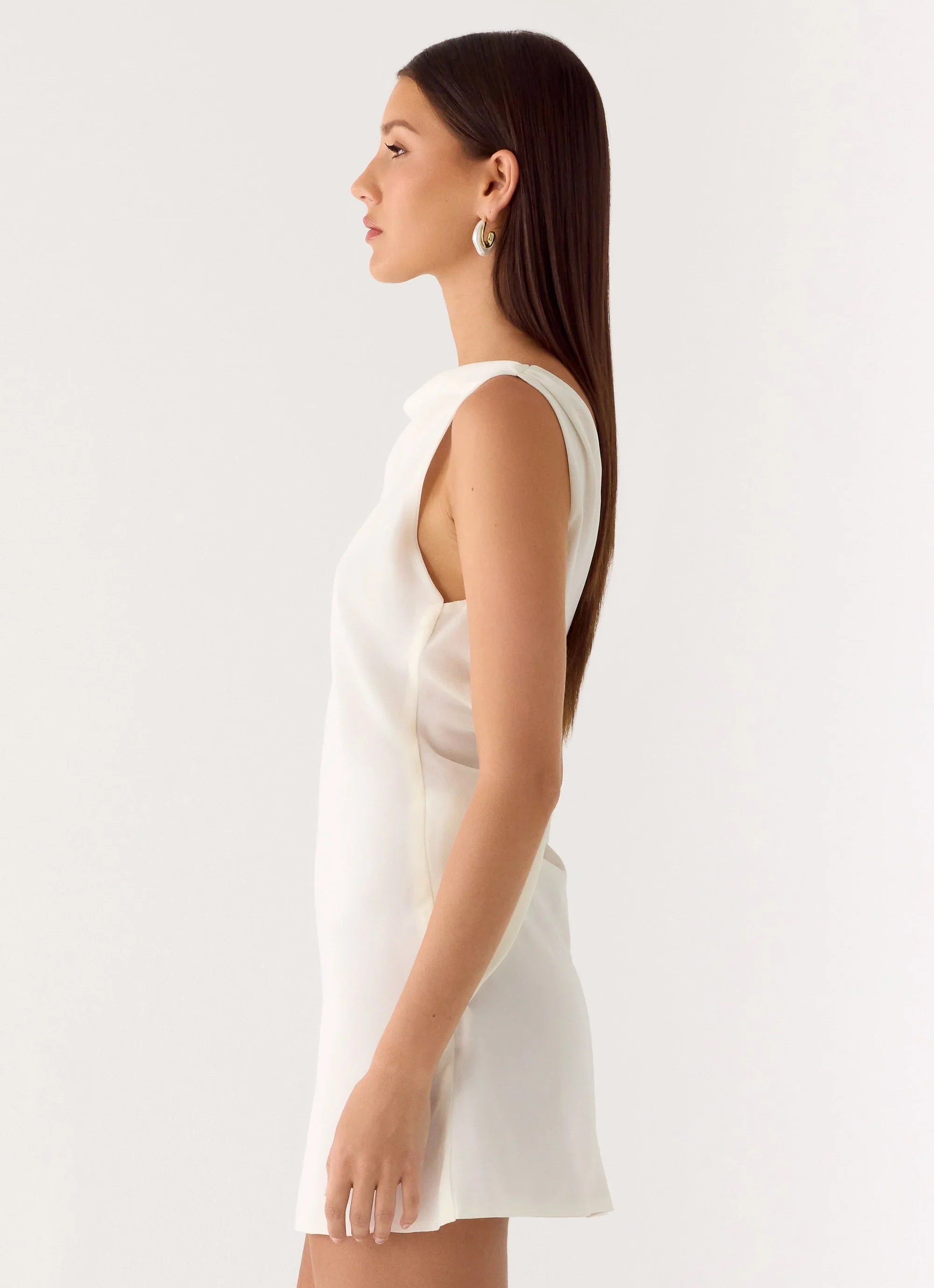 Tuscan Glow Chiffon Mini Dress Ivory