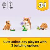 LEGO Creator 3 in 1 Cute Hamster with a Flower Building Toy for Girls Boys Ages 7 Kids Build a Hamster Hedgehog or Eagle Animal Figure Gift Idea for Birthdays 31376
