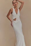 Kassidy Peached Jersey Maxi Dress Ivory