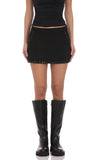 Studded Suede Skirt in Black