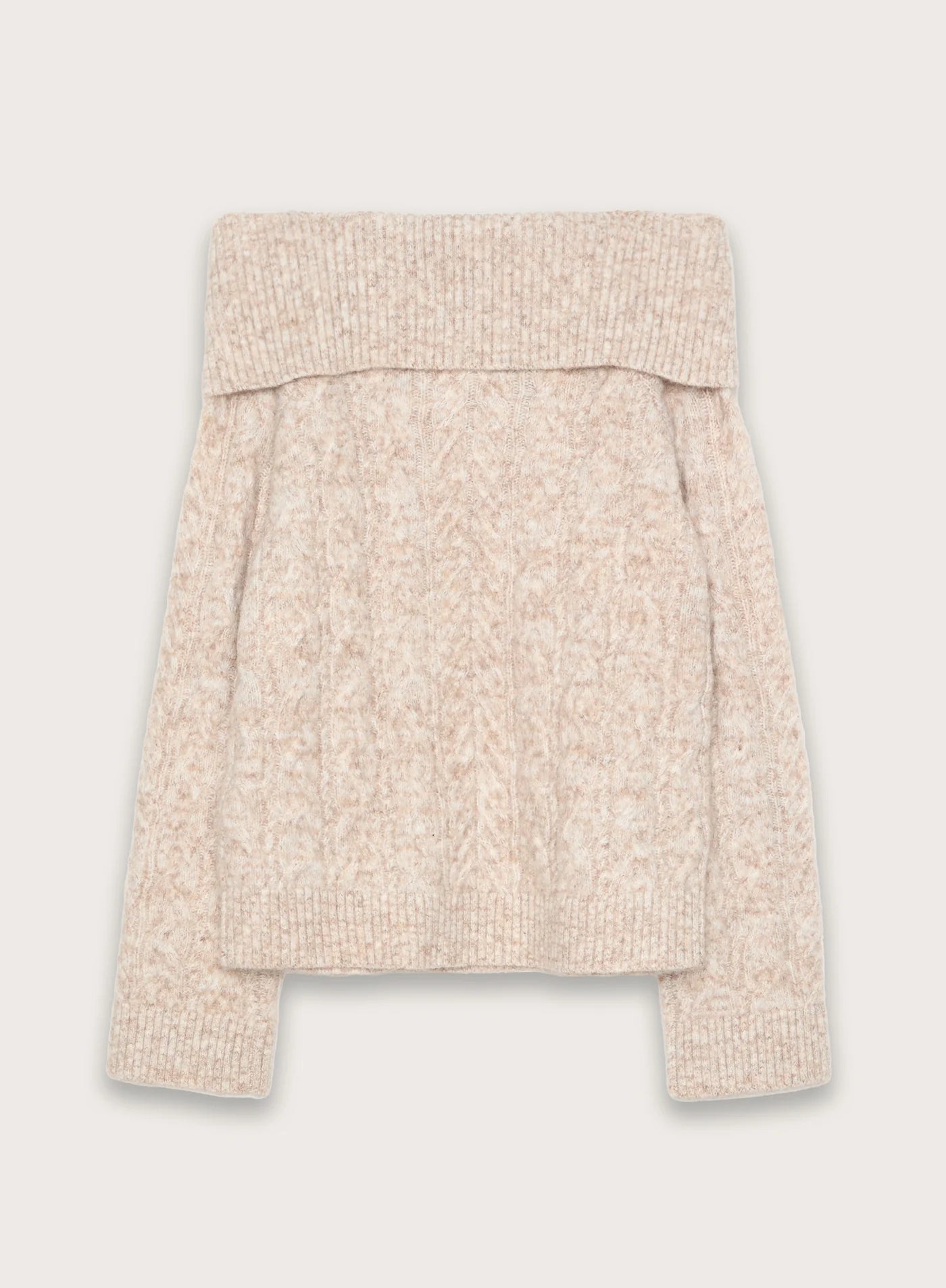 Camel Knitted Foldover Bandeau Top
