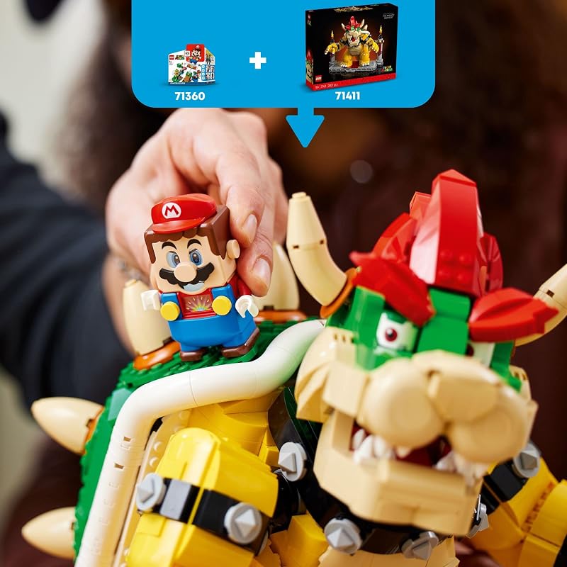 LEGO Super Mario The Mighty Bowser 71411 King of Koopas 3D Model Building Kit Collectible Posable Character Figure with Battle Platform Memorabilia Gift Idea for Adults and Fans of Super Mario Bros