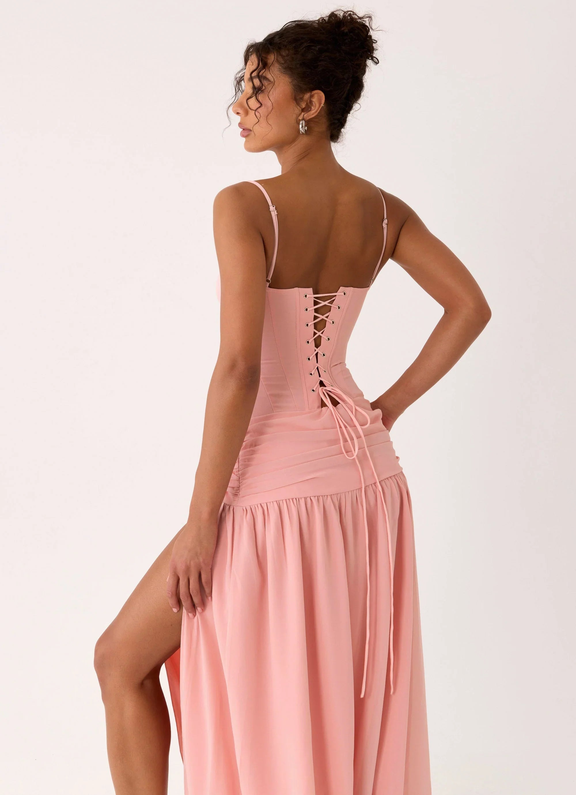 Clemence Bustier Maxi Dress Coral