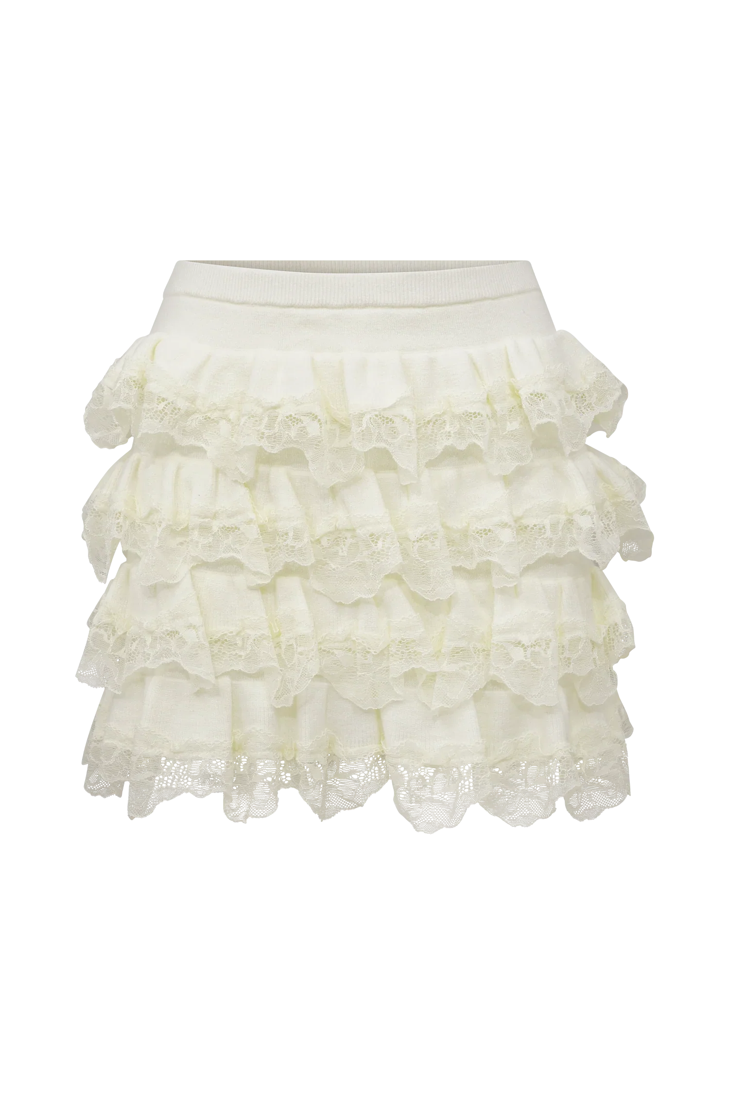 Margaret Lace Ruffle Mini Skort Cream
