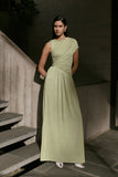 Ayeshya Slinky Asymmetric Maxi Dress Sage