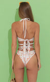 Floral O Ring Bikini Set in Orange