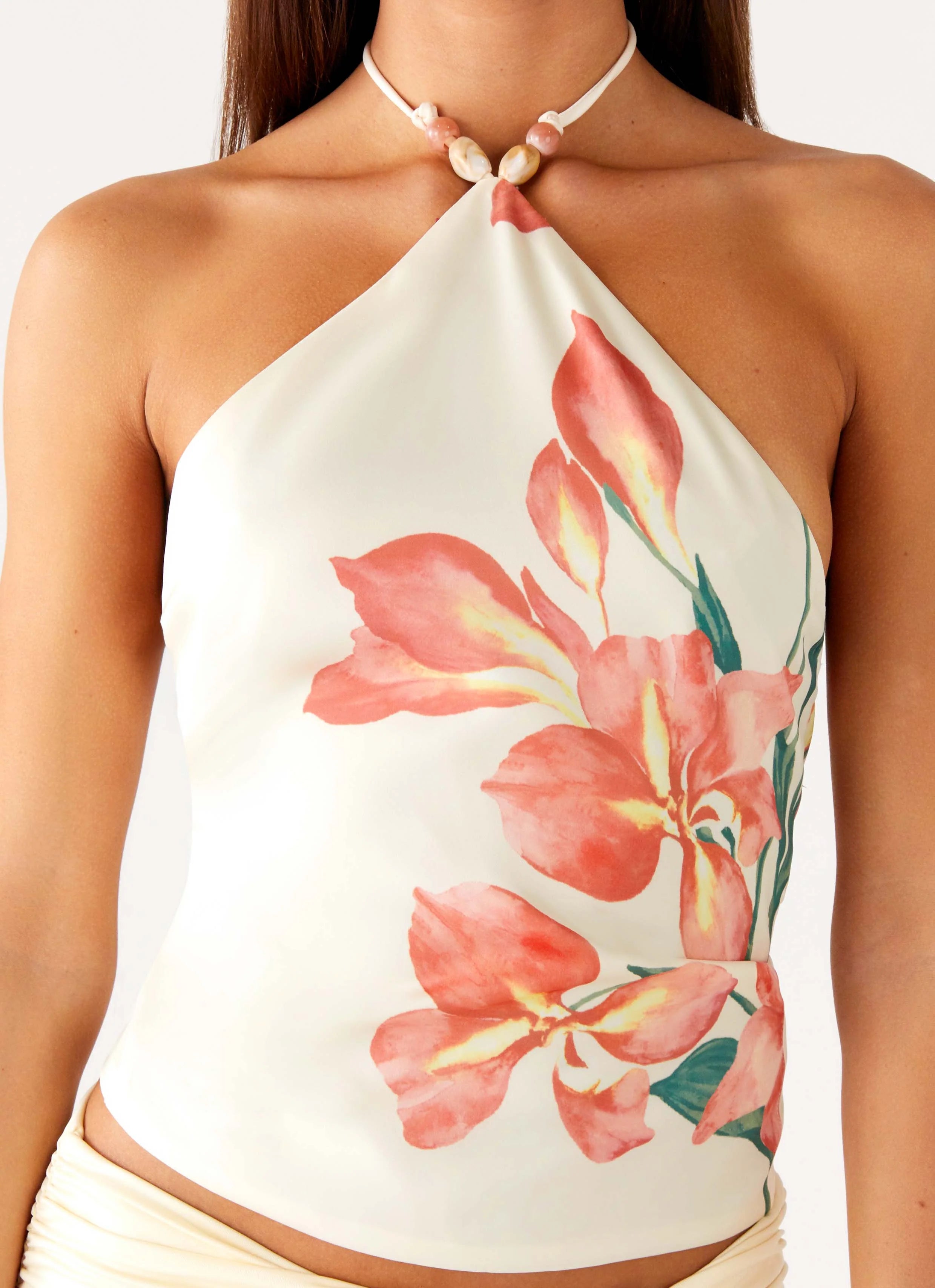 Loreta Beaded Tie Back Top Siena Floral