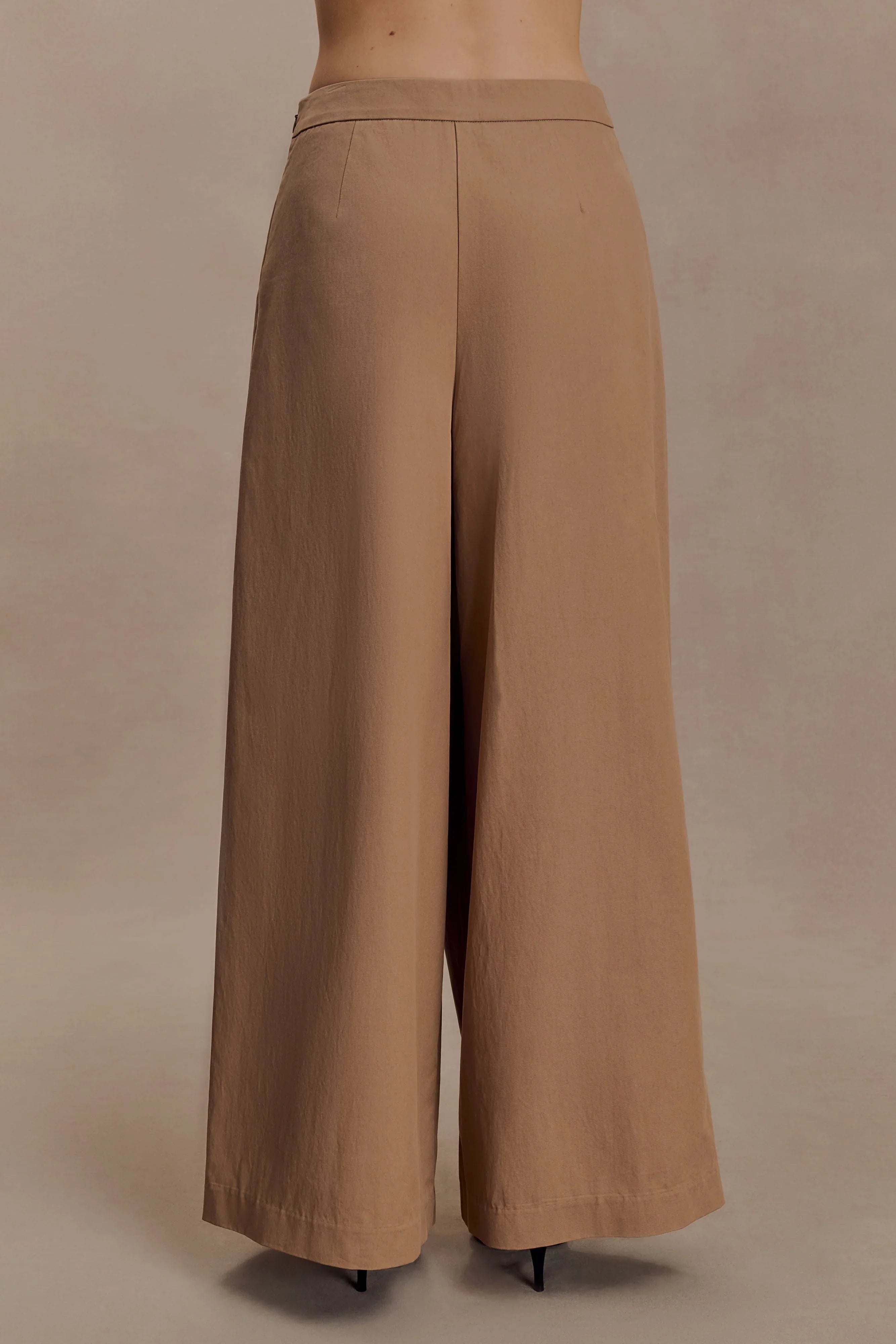 Owen Draped Wide Leg Pants Mocha