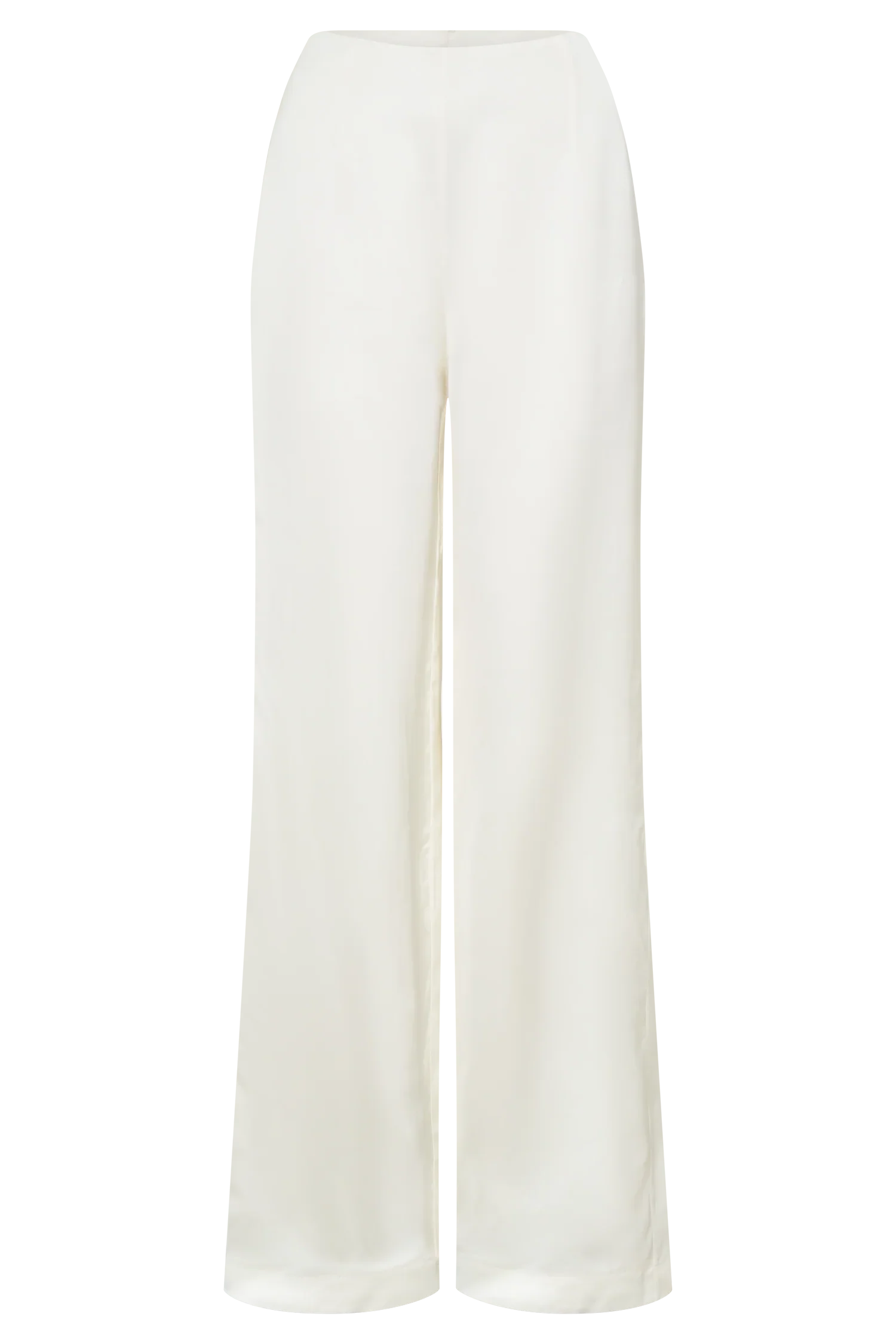 Sydney Straight Leg Satin Pants Ivory