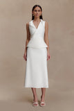 Yanina Cotton Halter Midi Dress White