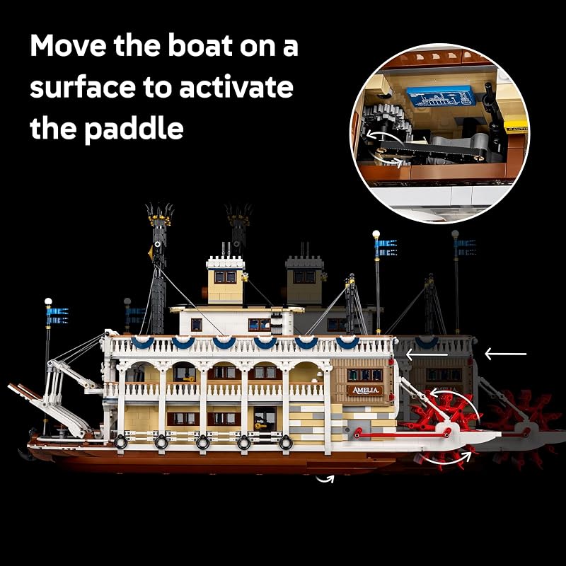 LEGO Ideas River Steamboat Building Set Room Decor for Men and Women Boat Model Building Kit for Adults Ages 18 Arts Crafts Display for Bedroom or Office Gift Idea for Birthdays 21356